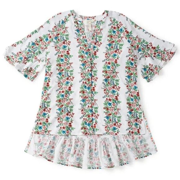Matilda Jane Wish You Were Here Our Atlas Button Down Short Sleeve Floral Top S - Picture 2 of 15